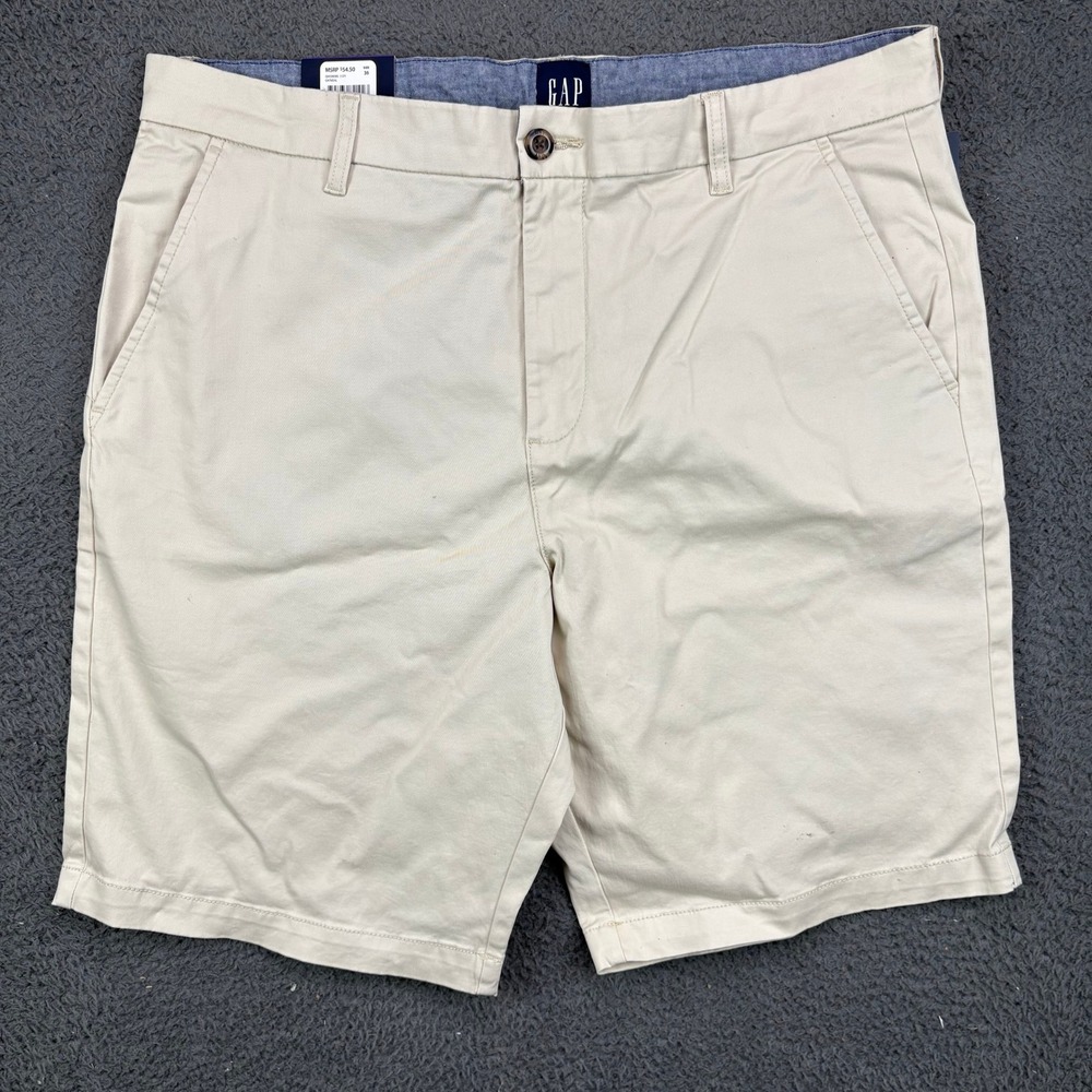 Gap Mens Vintage Shorts Oatmeal Beige Khaki Chino Size 36 New NWT QMS0838S